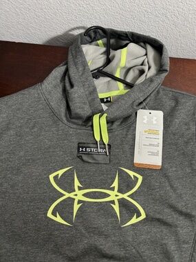 NWT Under Armour Womens Sweatshirt Large Loose Hoodie ColdGear Storm Fleece Gray